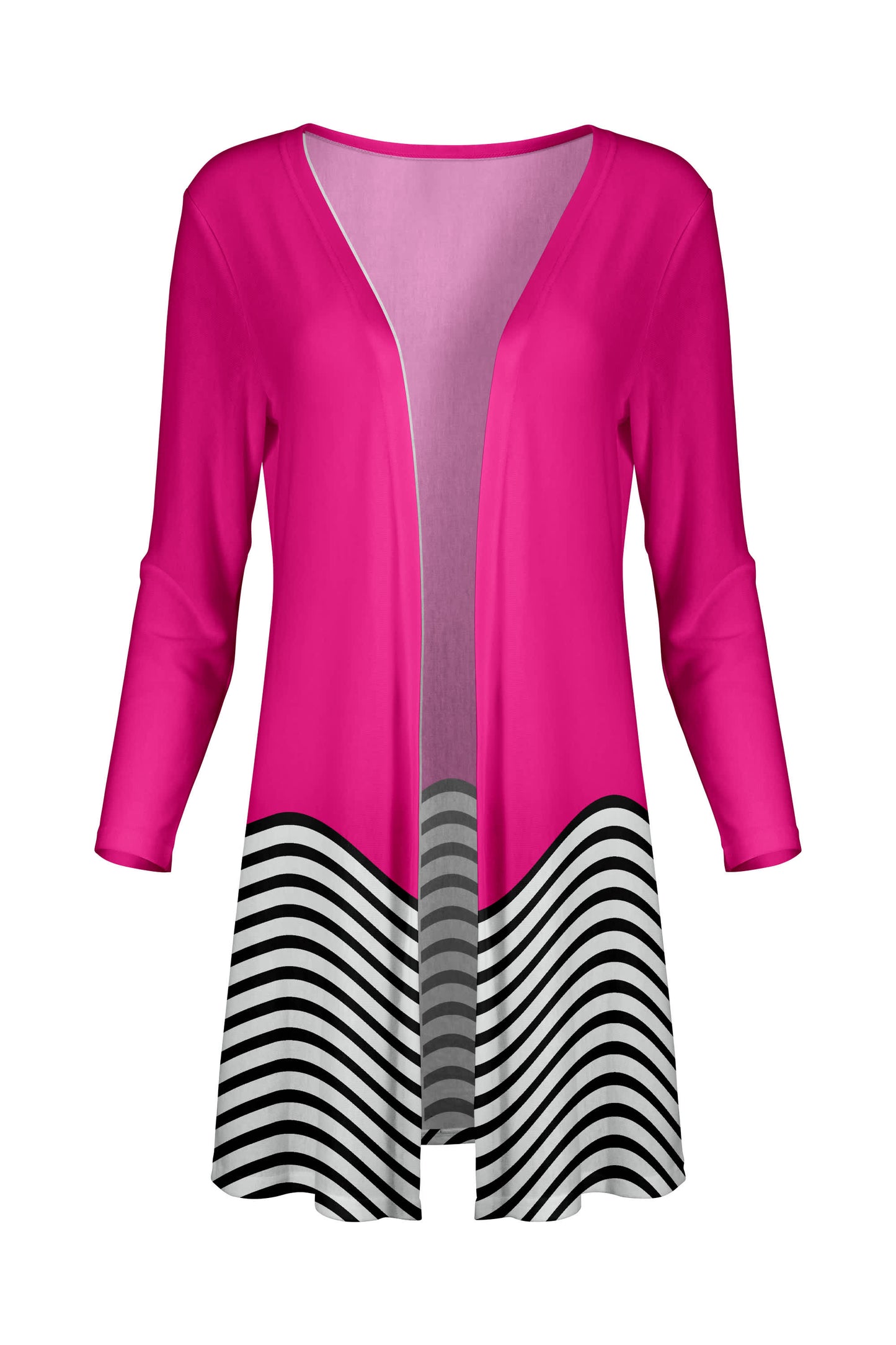 Fuchsia Black Stripe Hem-