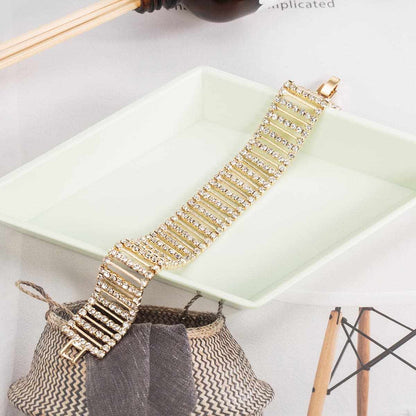 Cubic Zirconia & Goldtone Prong Bracelet