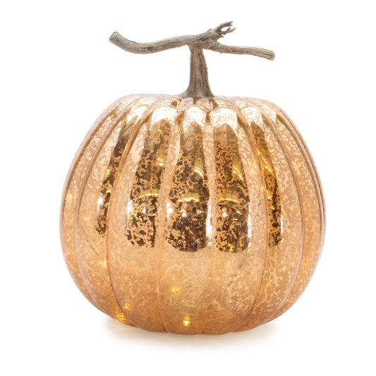 Melrose International LED Mercury Glass Pumpkin Decor (Set of 2)