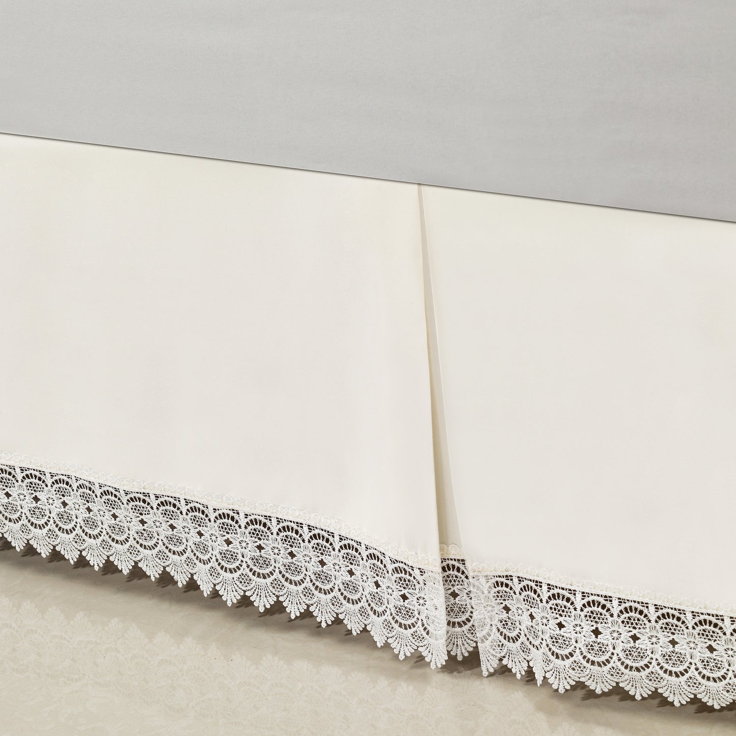 Elegant Comfort Lace Fringe Bed Skirt - 15 inch Drop - Elevate your Bed