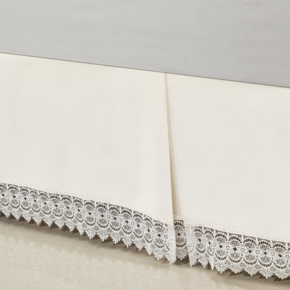 Elegant Comfort Lace Fringe Bed Skirt - 15 inch Drop - Elevate your Bed