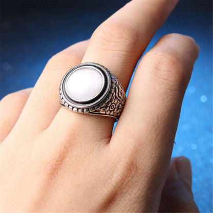 Round Cats Eye Band Ring-2