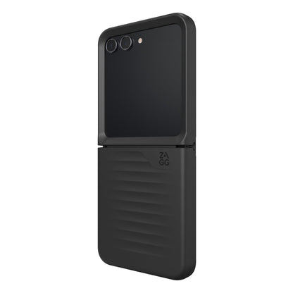 Zagg Bridgetown Samsung Galaxy Z Flip5 Case - 10ft Drop Protection, Graphene Reinforced, Hinge Design, Slim, Lightweight, Wireless Charging Compatible, Black