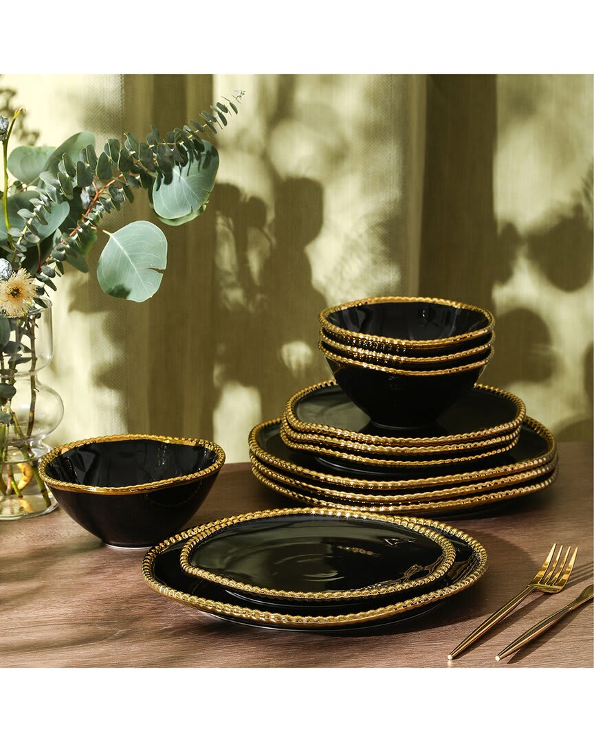 Christian Siriano Akoya 12Pc Porcelain Dinnerware Set
