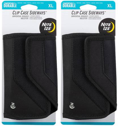 Nite Ize Clip Case Sideways Black Xl Rugged Nylon Phone Holster (2-Pack)
