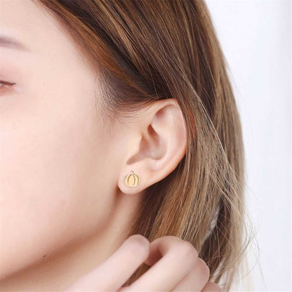 Goldtone Pumpkin Stud Earrings