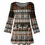 Brown and White Plaid Christmas Sweater Print