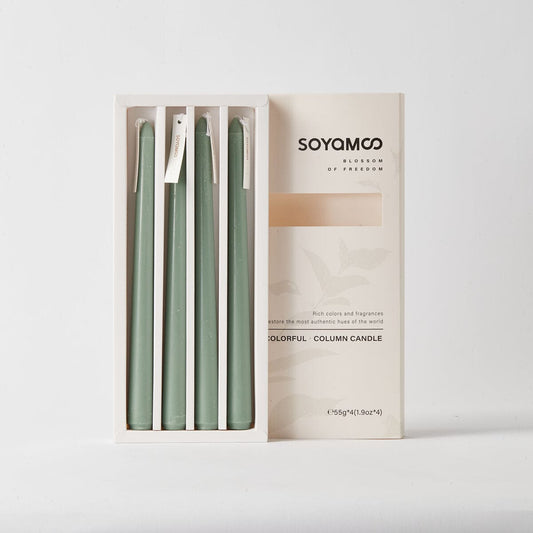 SOYAMOO Ebony Bergamot Colored Taper Candles