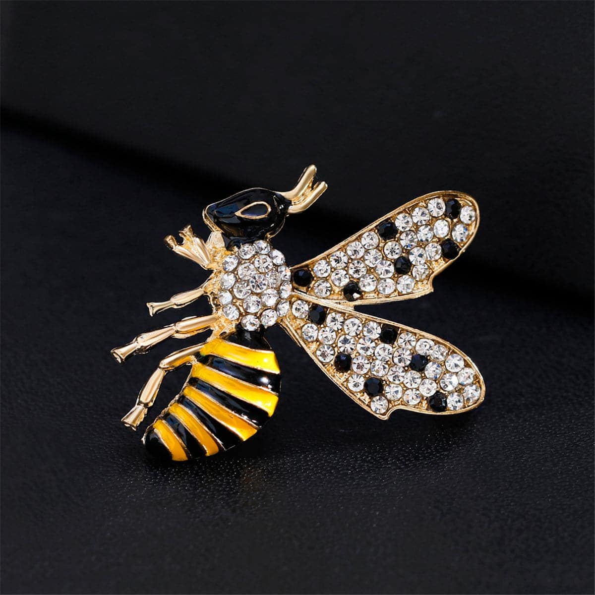 Cubic Zirconia & Goldtone Bee Brooch