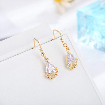 Goldtone & Crystal Floral Drop Earrings