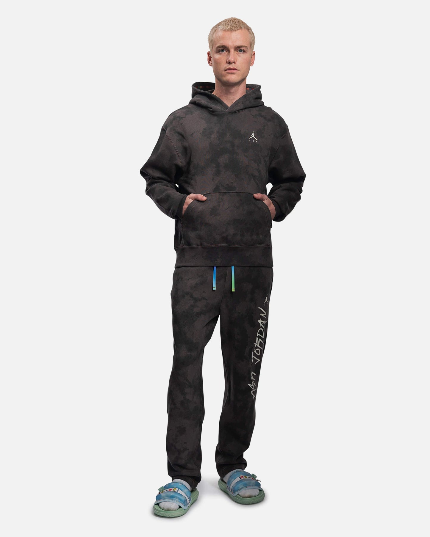 Men's Air Jordan X J Balvin Fleece Hoodie 'Flat Pewter'