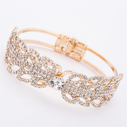 Cubic Zirconia & Goldtone Open Butterfly Bangle