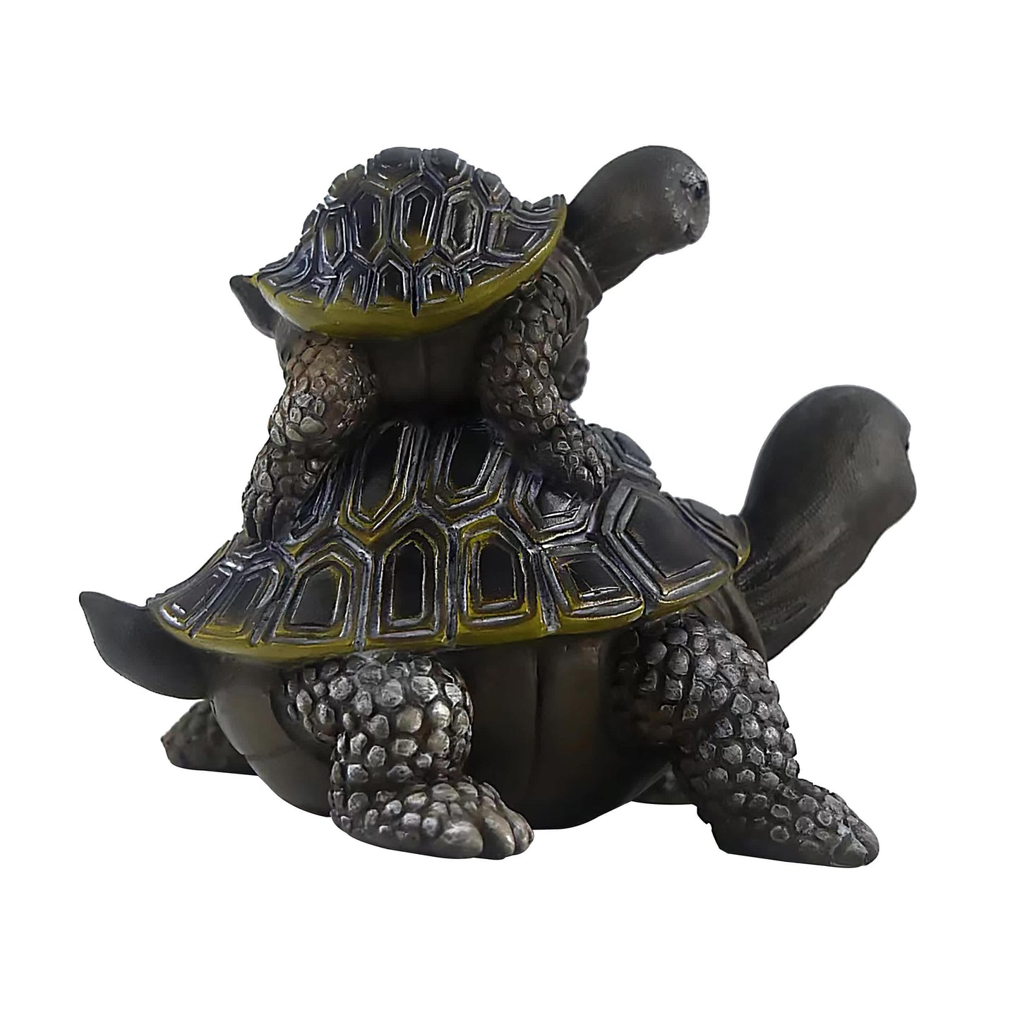 6.75 in Gray Spring Stacked Turtle Figurine Decorative Object for Home and Garden Spring Decor