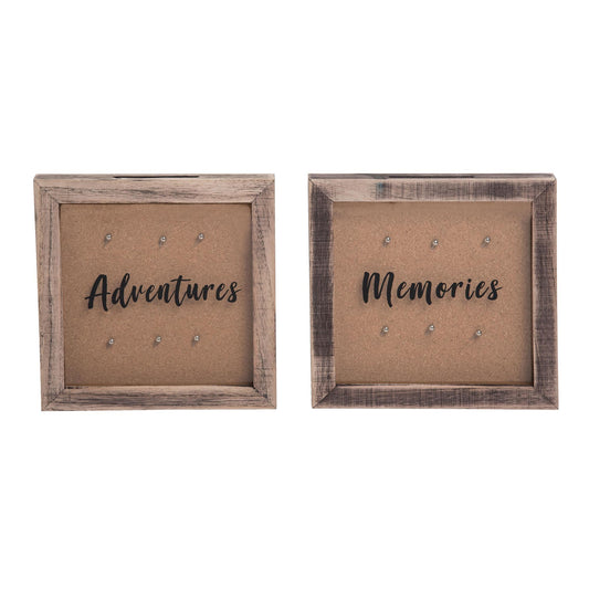 Memories Shadow Box Frame Set of 2 Spring Home Decorations Freestanding Wood Signs for Spring and Summer