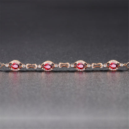 Green Crystal & Rose Goldtone Halo Station Bracelet