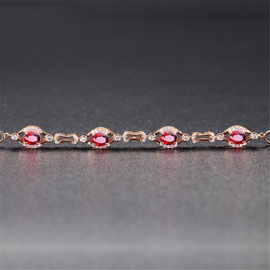 Green Crystal & Rose Goldtone Halo Station Bracelet