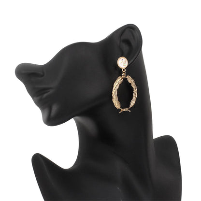 Resin & Goldtone Leaf Drop Earrings