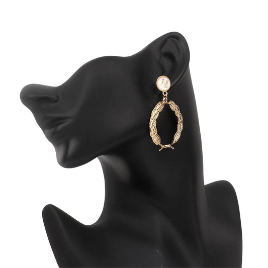 Resin & Goldtone Leaf Drop Earrings