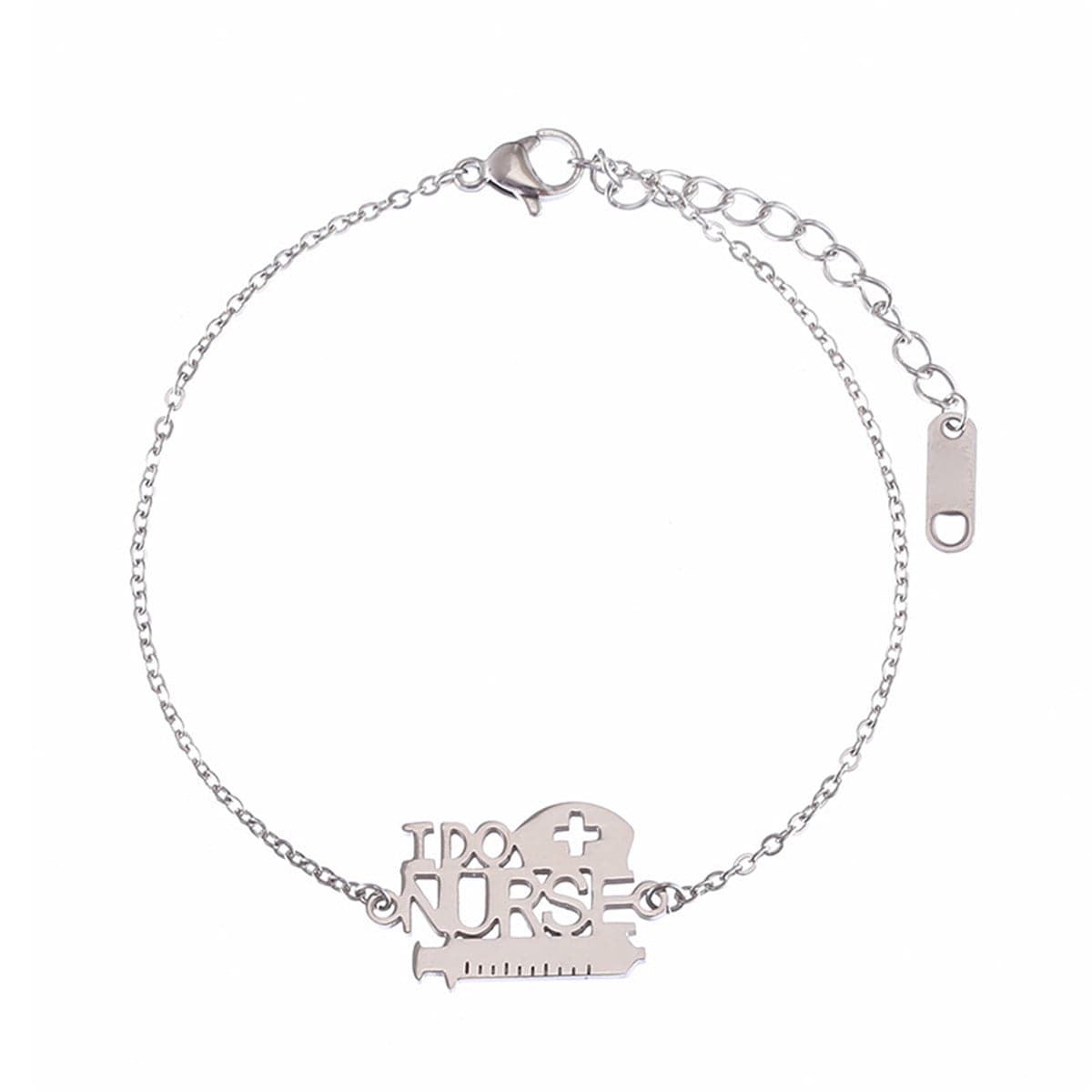 Silvertone 'I Do Nurse' Charm Bracelet