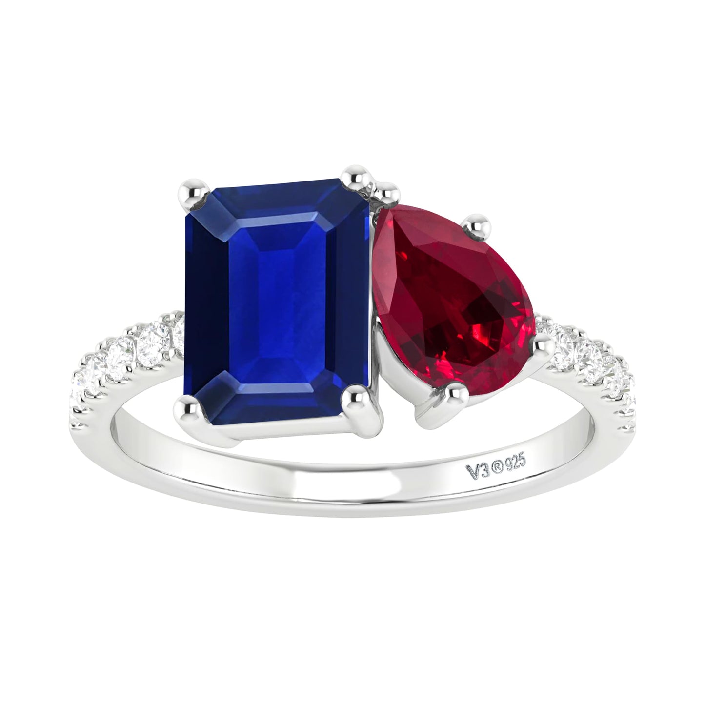 Blue, Red, White-