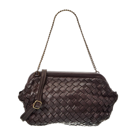 Isabella Rossetti Quincy Hand Woven Leather Clutch