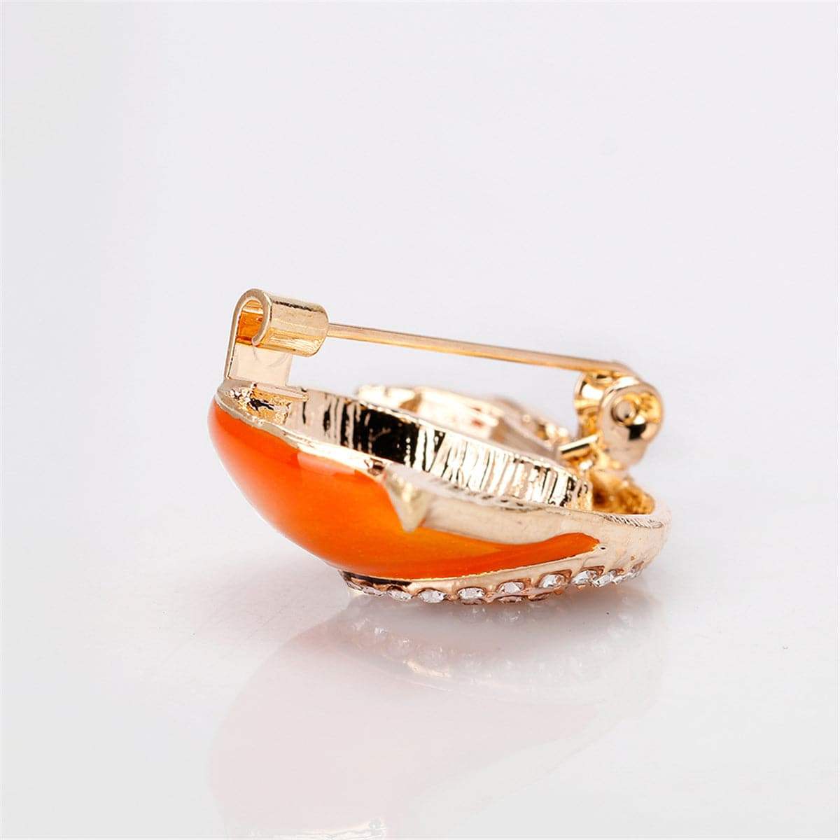 Goldtone & Cubic Zirconia Snail Brooch