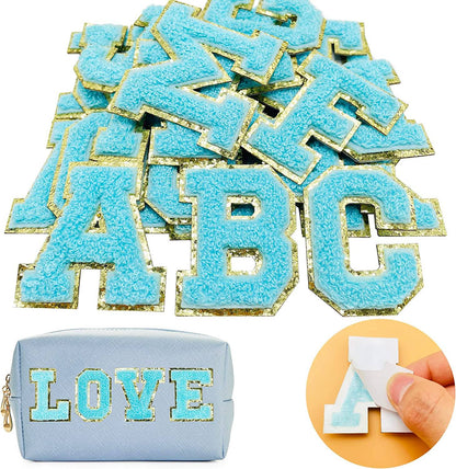 Black Self Adhesive Chenille Letters Patches - Black / B