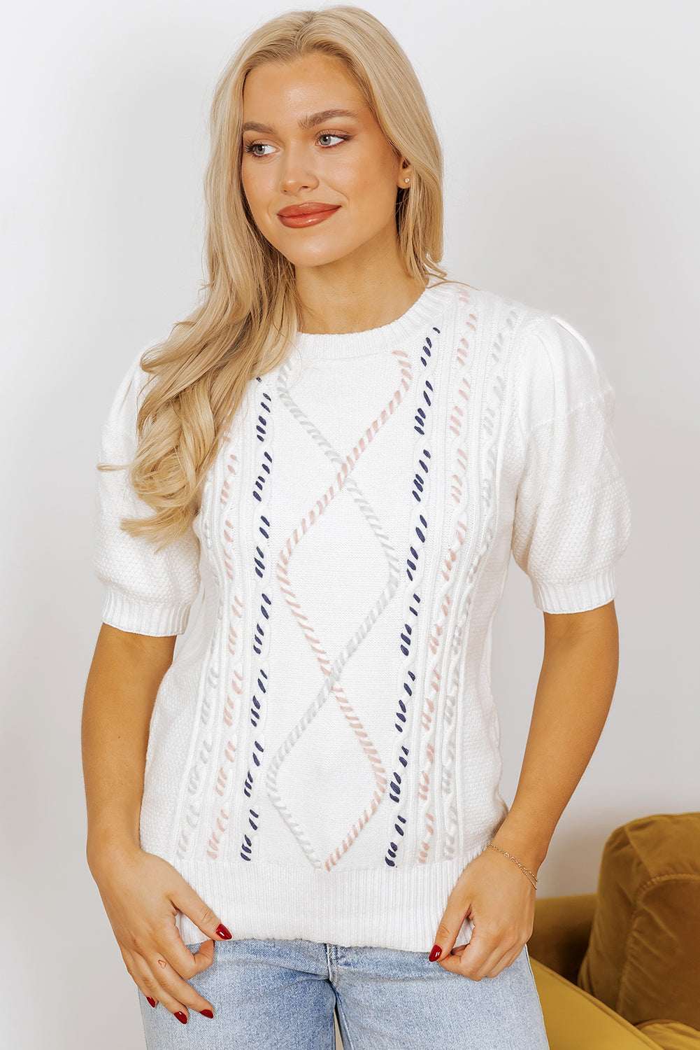 Nova Knit Short Sleeve Sweater