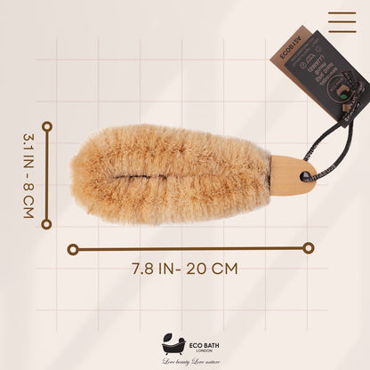 Eco Bath London Natural Sisal Japanese Spa Brush - Body Back Scrubber and Dry Brushing Body Brush for Deep Exfoliation and Smooth Skin, Firm Bristles by Eco Bath London