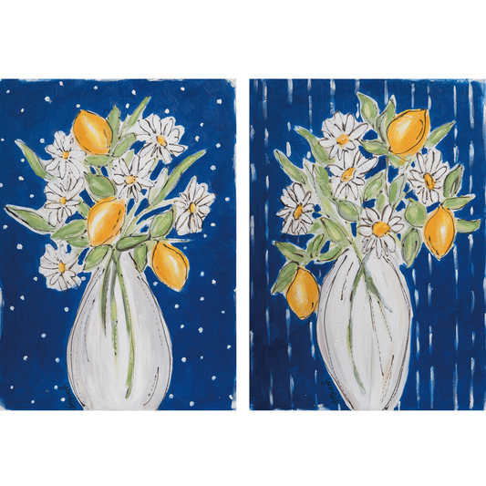 Canvas Wall Decor Citrus Set of 2 Polyester Multicolored for Spring Wall and Entryway Decor