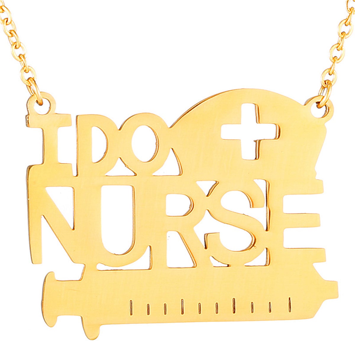Goldtone 'I Do Nurse' Pendant Necklace
