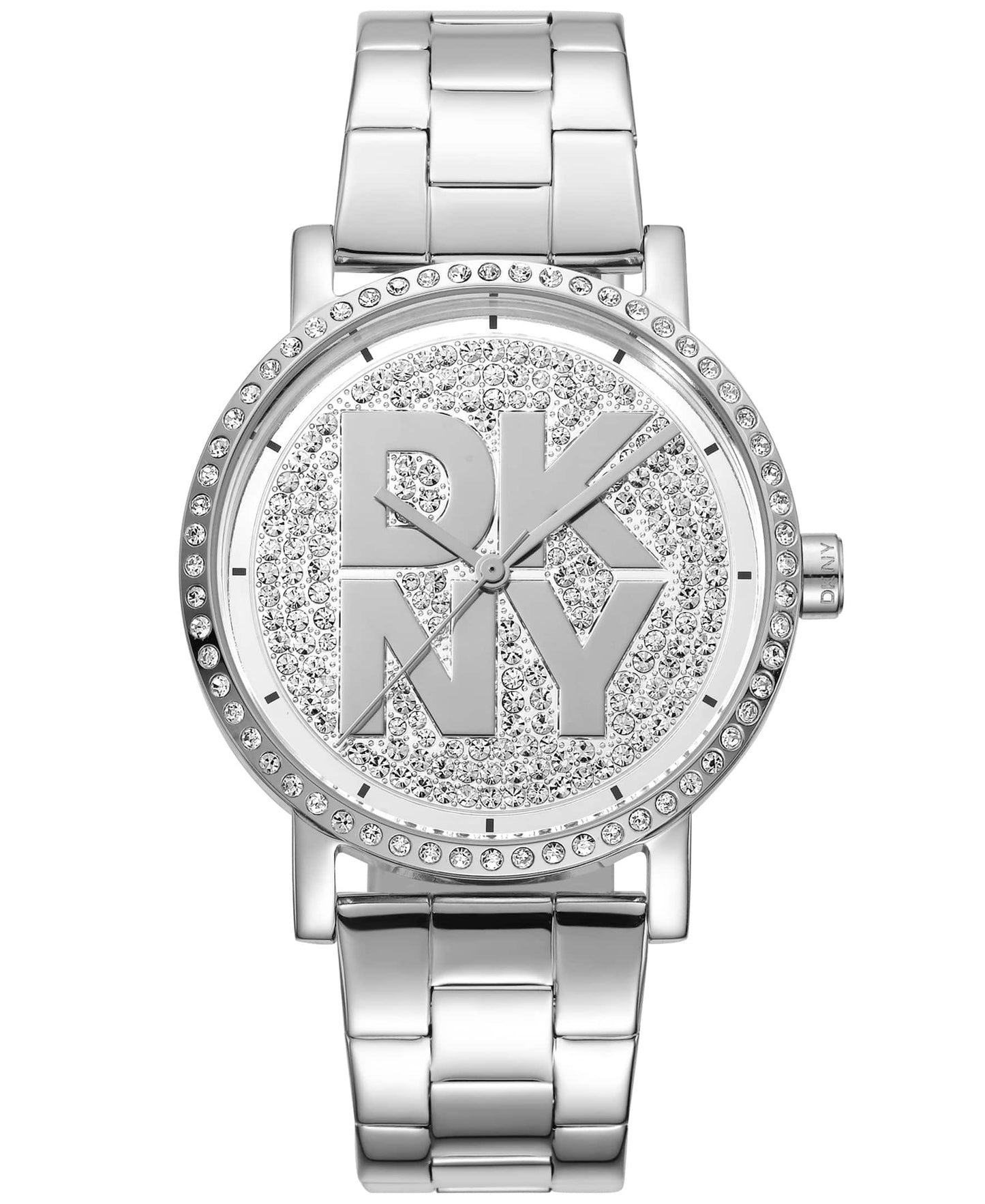 Dkny Women Watch, Silver Color Case, Silver Dial, Silver Color Metal Bracelet, 3 Hands, 5 Atm