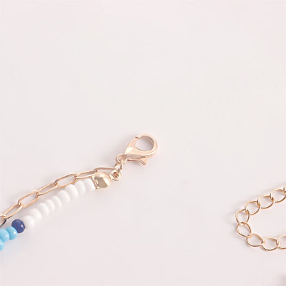 Blue Howlite & Enamel Goldtone Sun Moon Layered Pendant Necklace