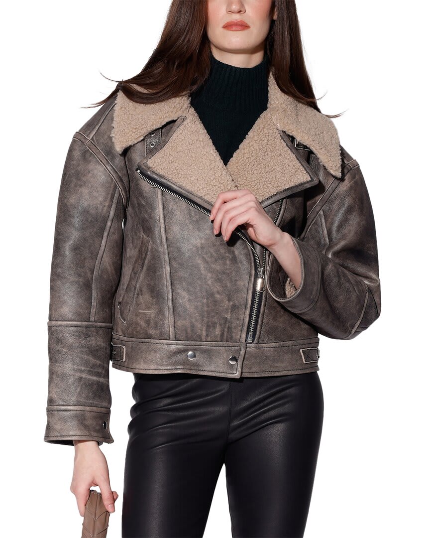 BLACK SAND LEATHER BEIGE FAUX-