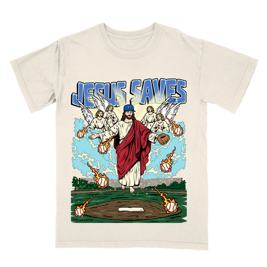 Jesus Saves Limited Edition Christian Baseball Graphic T-Shirt