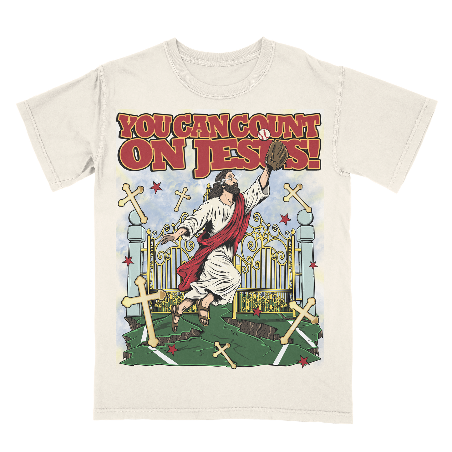 You Can Count On Jesus! Limited Edition Christian Baseball Graphic T-Shirt