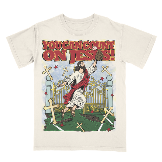You Can Count On Jesus! Limited Edition Christian Baseball Graphic T-Shirt