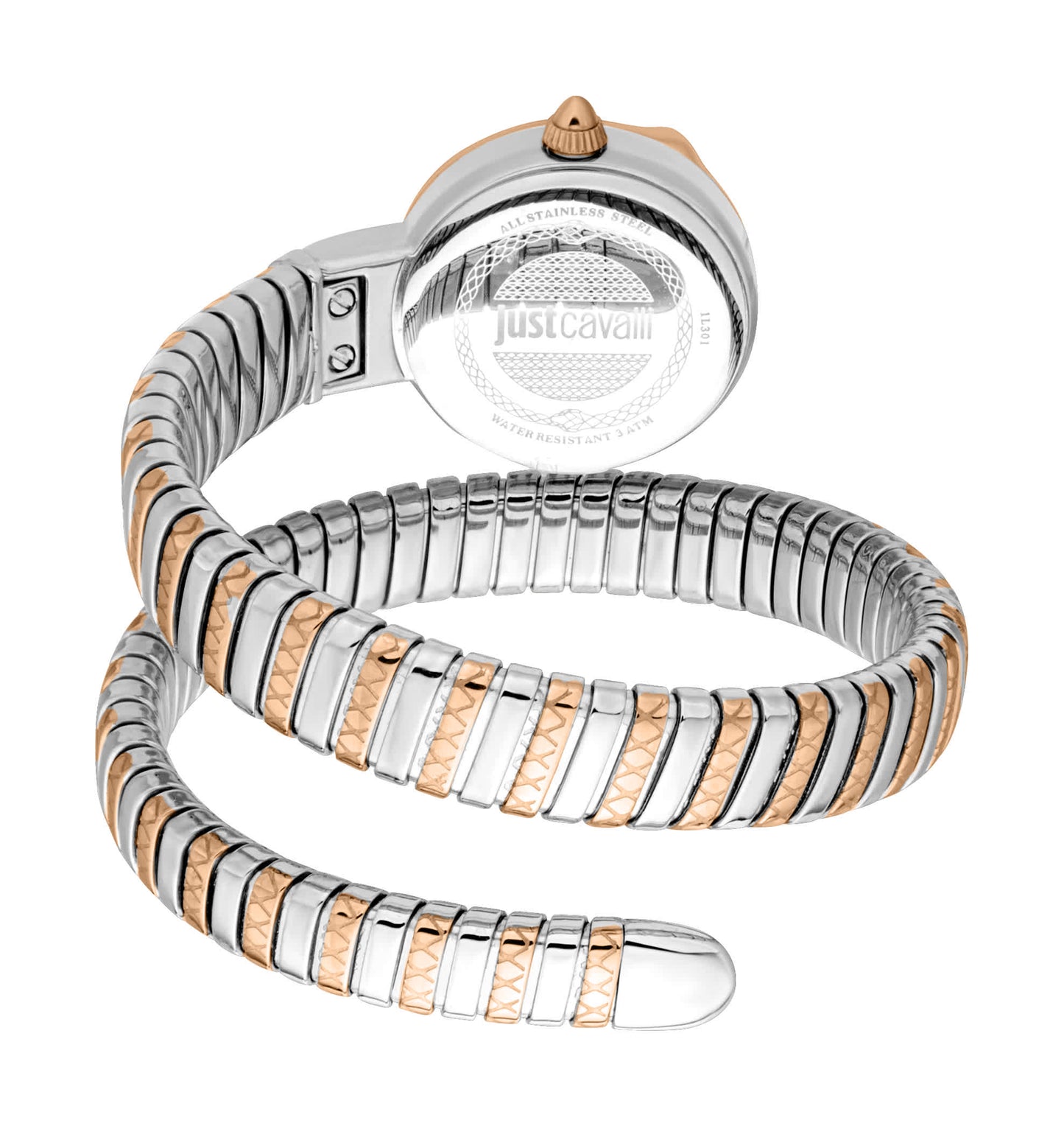 Jc1l301m0075 Just Cavalli Cerchio Snake Women's Two Tone Rose Gold & Silver Watch