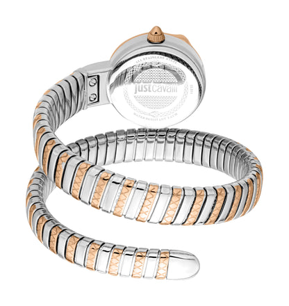Jc1l301m0075 Just Cavalli Cerchio Snake Women's Two Tone Rose Gold & Silver Watch