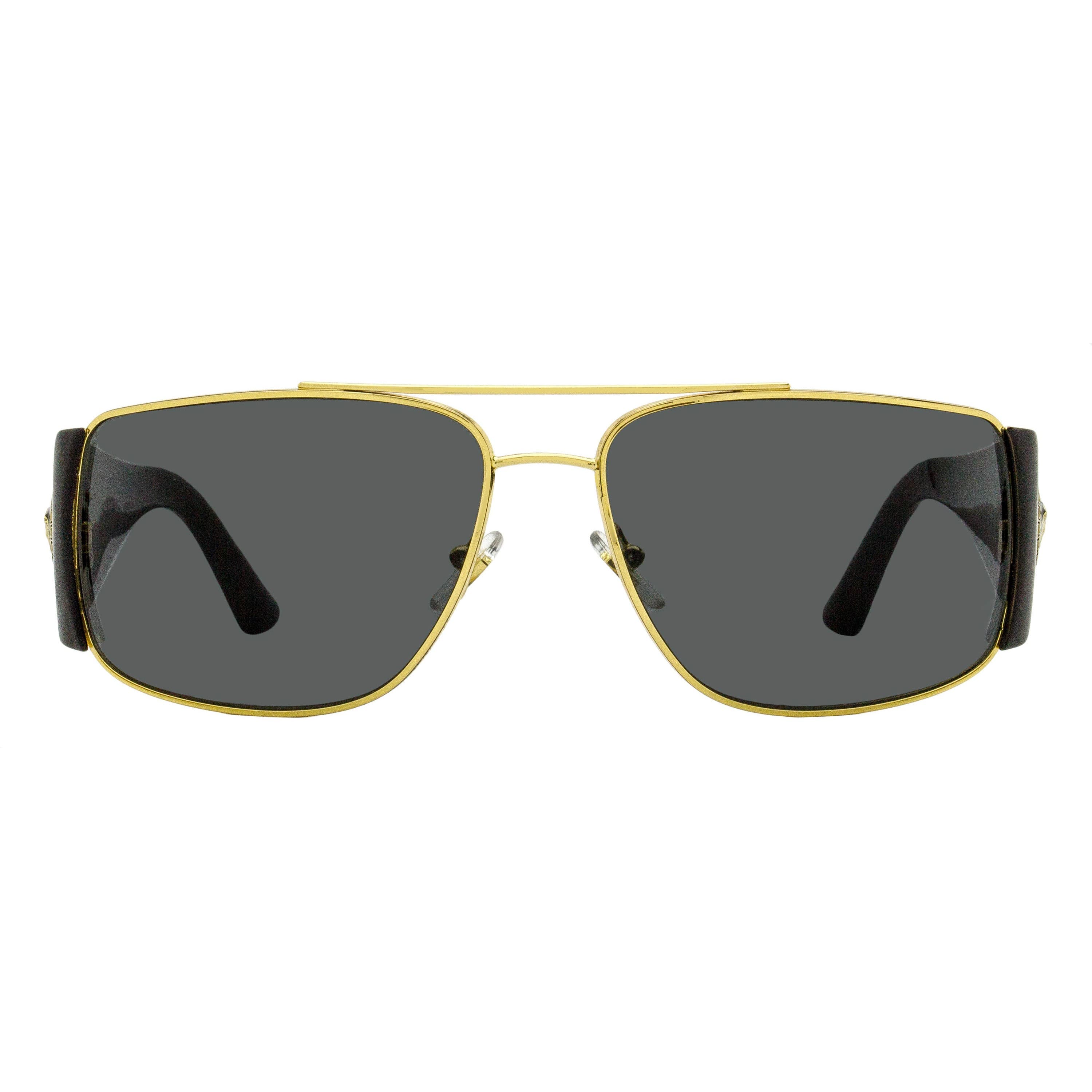 Versace Navigator Wrap Sunglasses VE2163 100287 Black/Gold 63mm