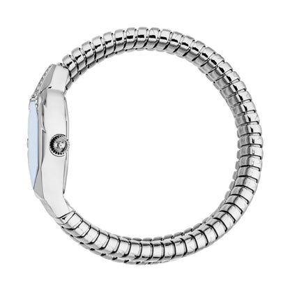 Just CAVALLI Women Watch, Silver Color Case, Dark Blue Dial, Stainless Steel Metal Bracelet, 2 Hands, 3 Atm