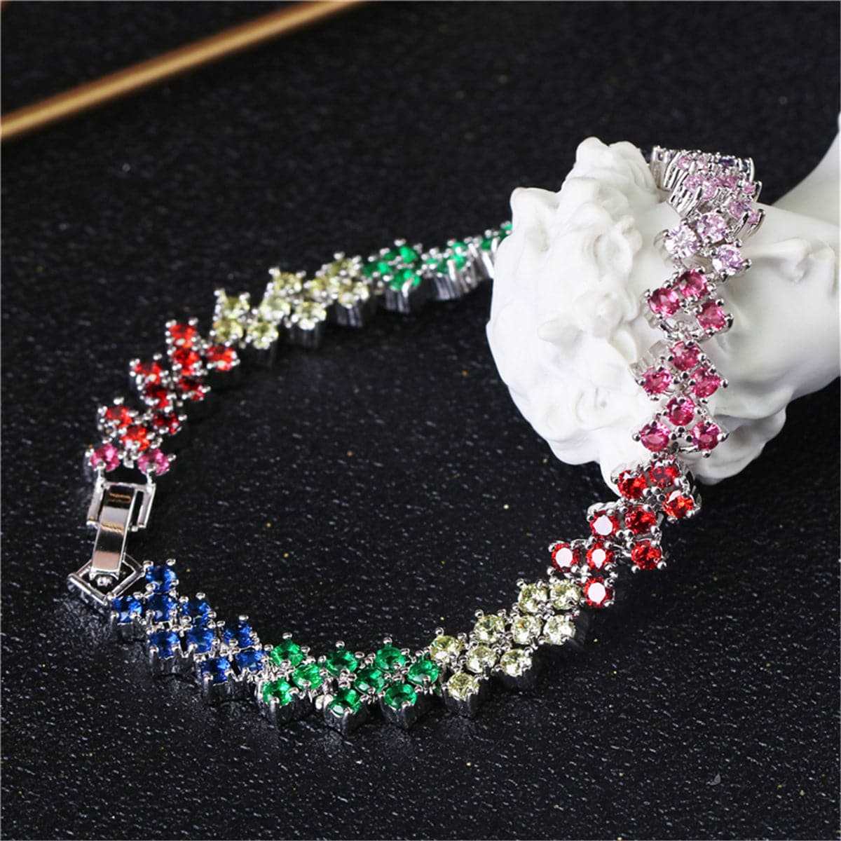 Purple & Blue Multicolor Cubic Zirconia Bracelet