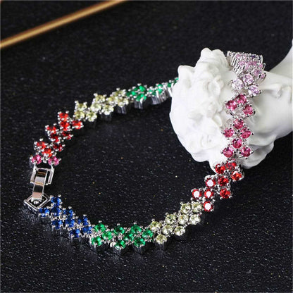 Purple & Blue Multicolor Cubic Zirconia Bracelet