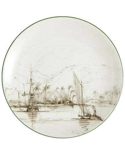 Wedgwood 3Pc Darwin Voyage of the Beagle Tahiti Teacup, Saucer & Plate Set