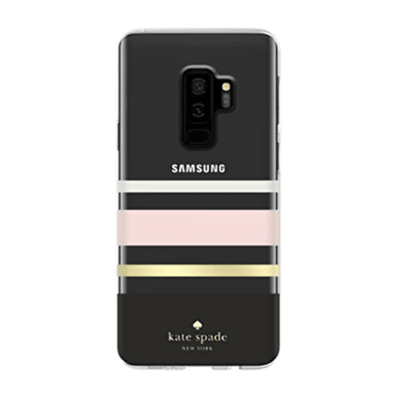 Kate Spade New York Protective Hardshell Case for Samsung Galaxy S9 - Multi Charlotte Stripe Black / Cream / Blush / Gold