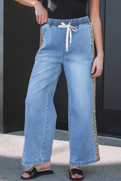 Avianna Panel Wide Leg Jeans - Beau Blue / 10