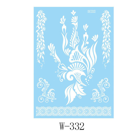 White Floral Wing Temporary Tattoos-Set of 5
