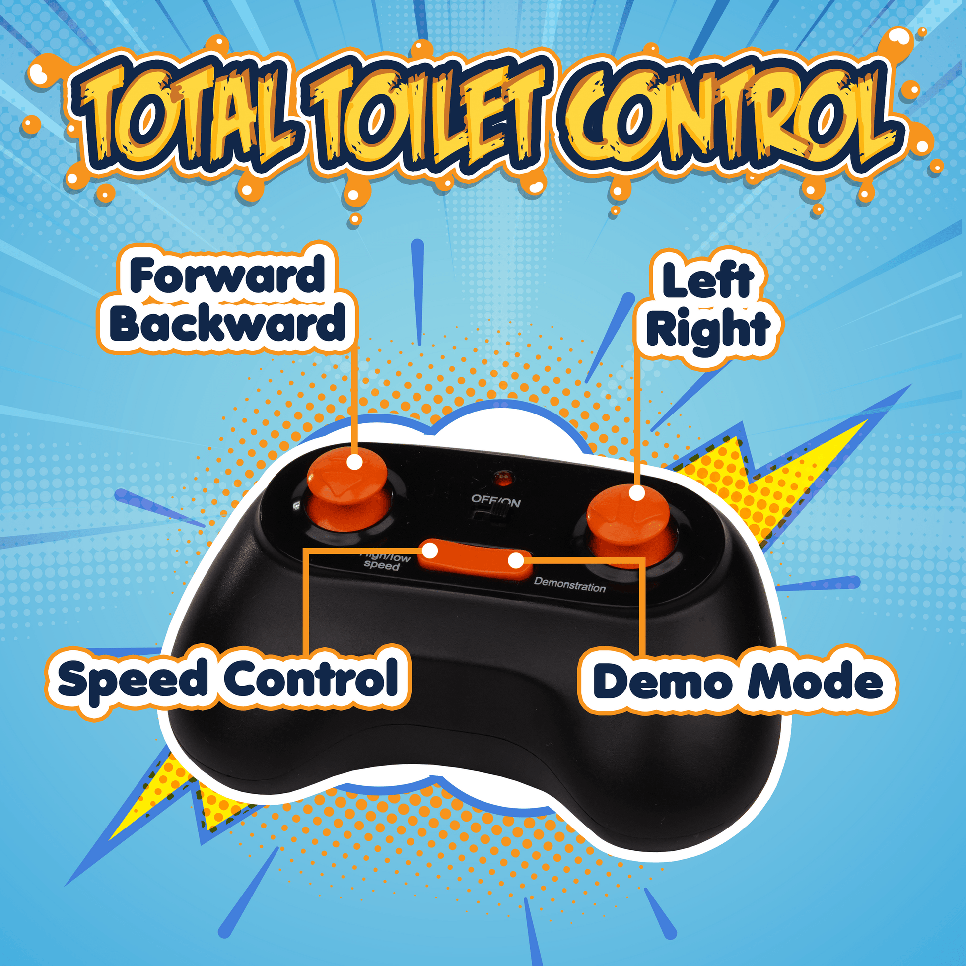 White, green, orange car and black remote-