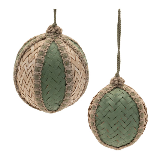 Melrose International Woven Bamboo Ball Ornament (Set of 4)