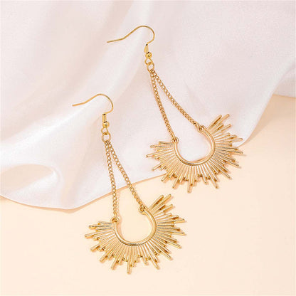 Goldtone Sunburst Drop Earrings